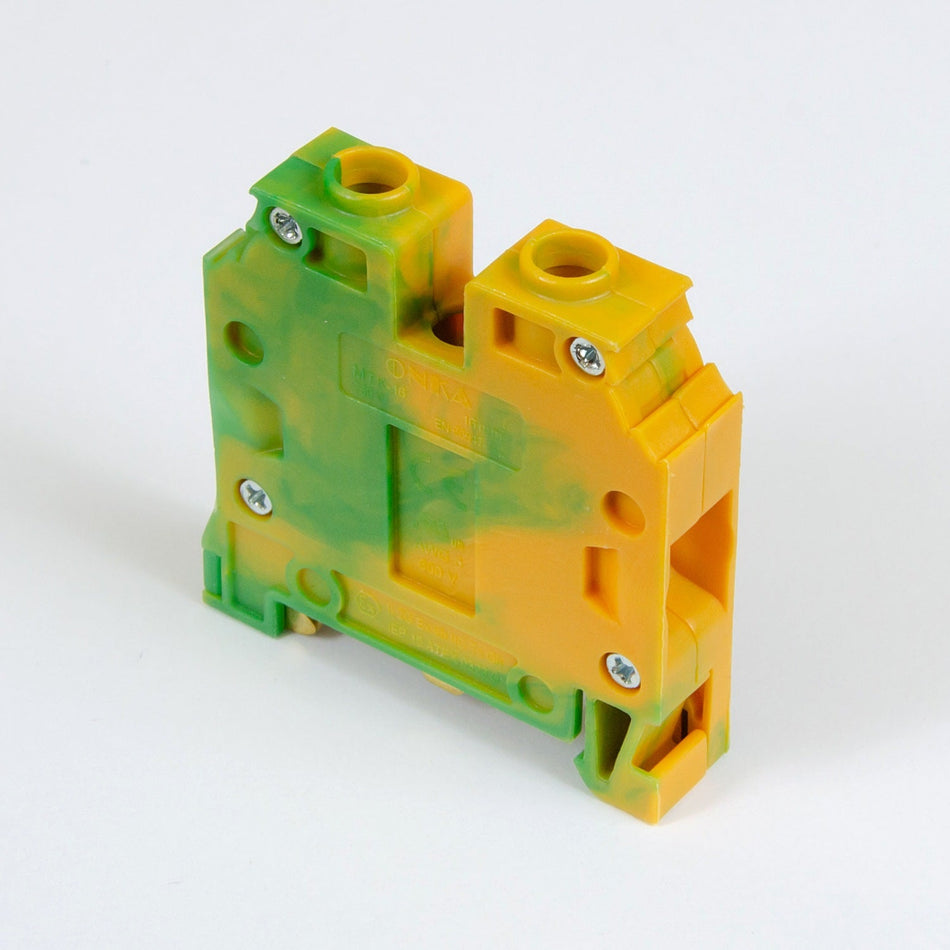 ONKA 16mm2 PE Screw coupling rail terminal block on DIN rail 2-conductor gray, 1010532