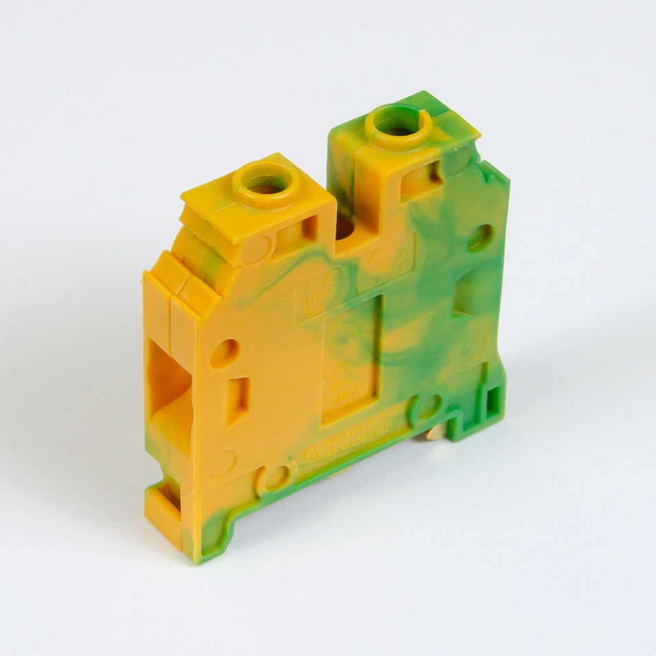 ONKA 16mm2 PE Screw coupling rail terminal block on DIN rail 2-conductor gray, 1010532