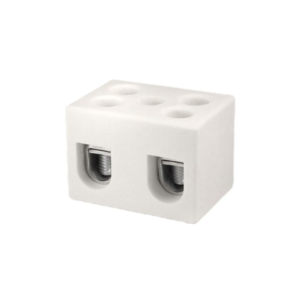 ONKA 25mm2 2-way Steatite / Porcelain / Ceramic connection, fixture 2-rail white