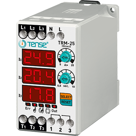 Direct digital overcurrent relay with 3×3 slot LED display TRM-25