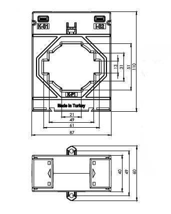 ONKA Measuring Transformer for Current - CURRENT TRANSFORMER 600/5A, 60MM, CLASS 0.5S, 5VA (TK606005304 / 80011767)