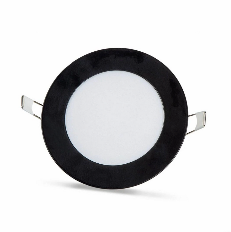 2 pcs - round LED panel 6W / 540Lm cool white black frame built-in (power adapter included in the package) 6500K YL10-0600-S