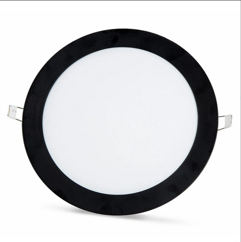 2 pcs - SLIM LED panel black frame cool white /6500K 18W / 1620Lm round built-in (power adapter included) 6500K YL10-1800-S