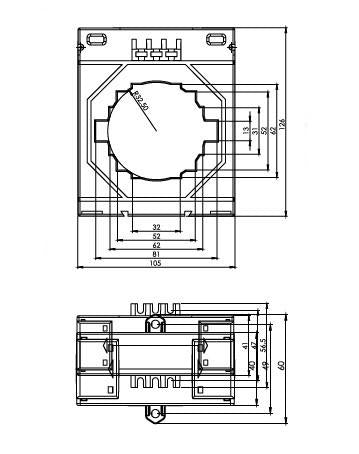 ONKA Measuring Transformer - CURRENT TRANSFORMER 1600/5A, 80MM, CLASS 0.5S, 20VA (TK8016005310 / 80011771)