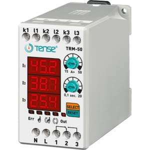 Digital overcurrent relay with LED display 3×3 digits TRM-50